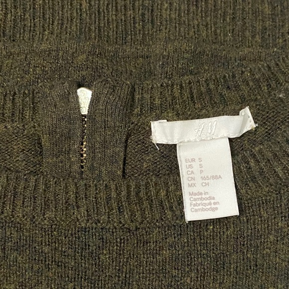 Dark Olive Green Wool Sweater - Picture 3 of 3